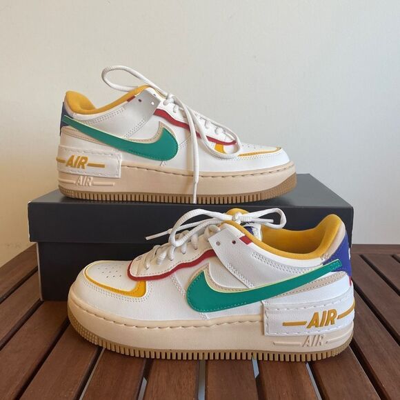 Nike Air Force 1 Shadow Summit White Neptune Green Women Size 7.5(CI0919-118) - Picture 1 of 13